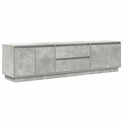 TV Cabinet with LED Lights Concrete Grey 193.5x41x50 cm