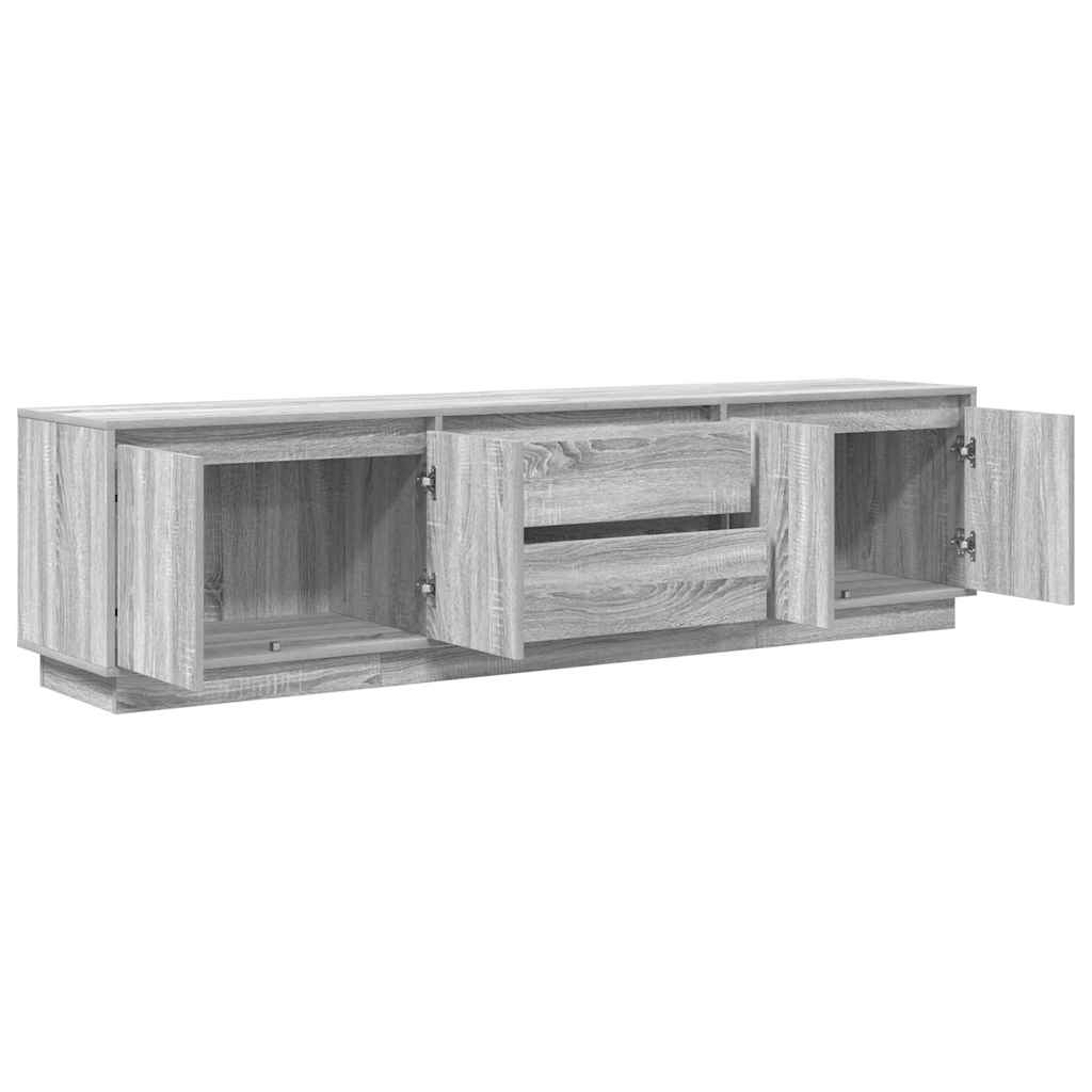 TV Cabinet with LED Lights Grey Sonoma 193.5x41x50 cm