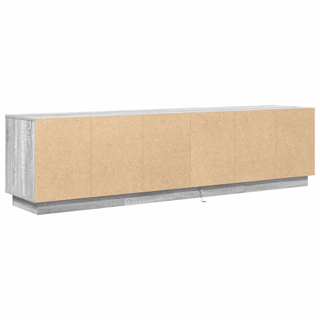 TV Cabinet with LED Lights Grey Sonoma 193.5x41x50 cm
