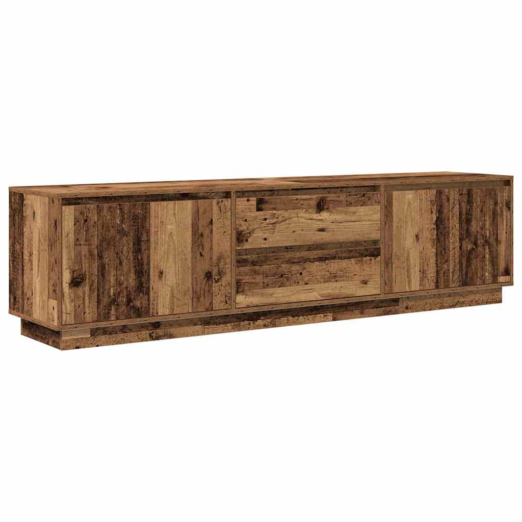TV Cabinet with LED Lights Old Wood 193.5x41x50 cm