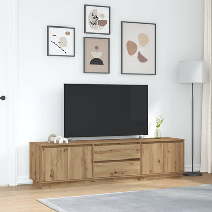 TV Cabinet with LED Lights Artisan Oak 193.5x41x50 cm