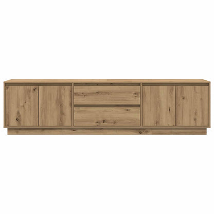 TV Cabinet with LED Lights Artisan Oak 193.5x41x50 cm