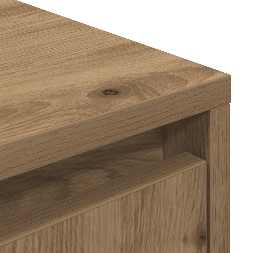TV Cabinet with LED Lights Artisan Oak 193.5x41x50 cm