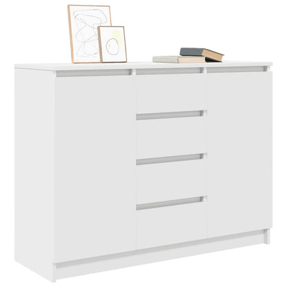 Sideboard with Drawers White 100.5x35x76 cm Engineered Wood