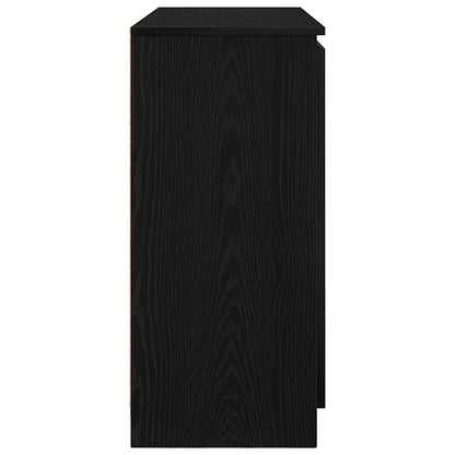 Sideboard with Drawers Black Oak 100.5x35x76 cm Engineered Wood