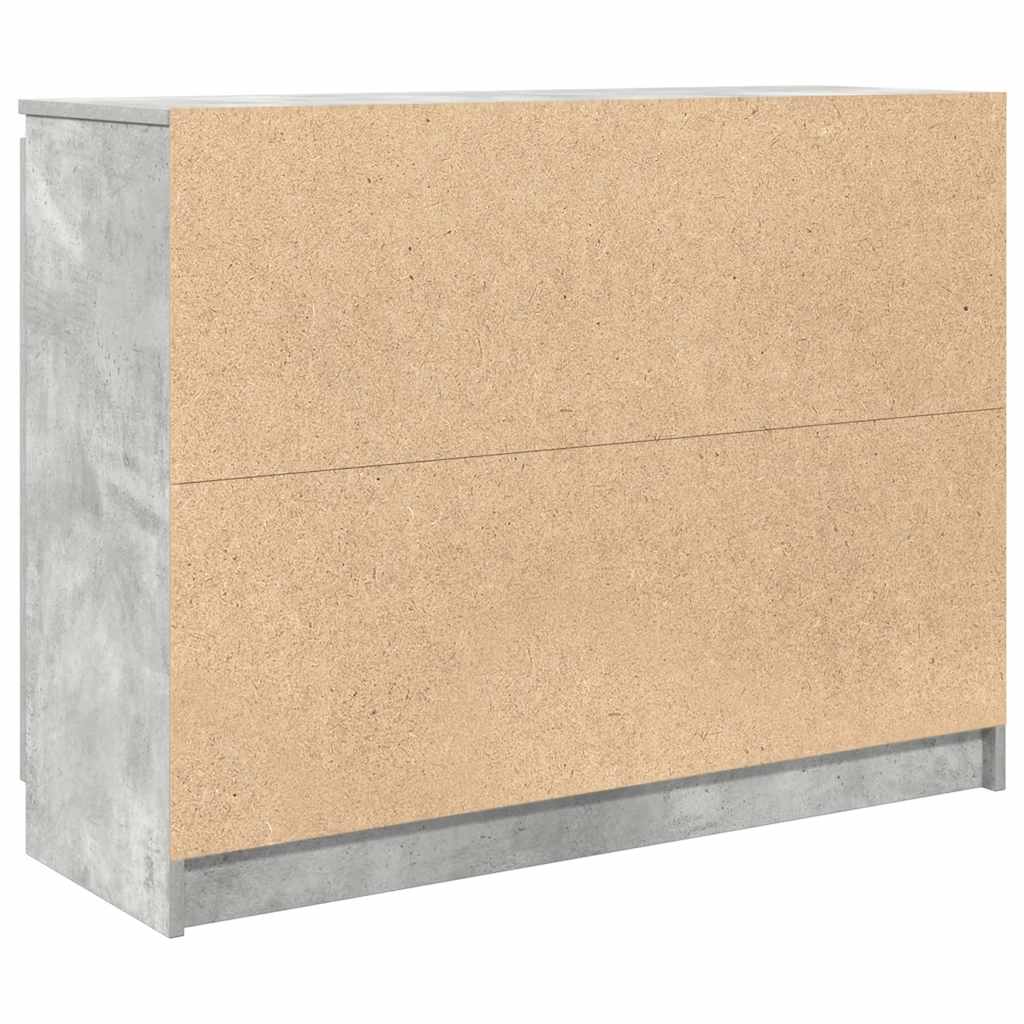 Sideboard with Drawers Concrete Grey 100.5x35x76 cm Engineered Wood
