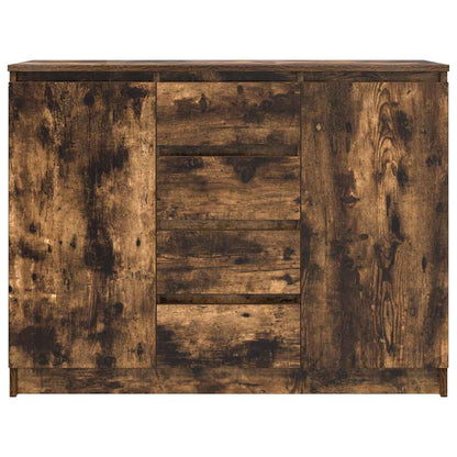 Sideboard with Drawers Smoked Oak 100.5x35x76 cm Engineered Wood