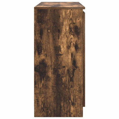 Sideboard with Drawers Smoked Oak 100.5x35x76 cm Engineered Wood