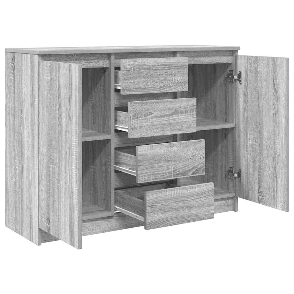 Sideboard with Drawers Grey Sonoma 100.5x35x76 cm Engineered Wood