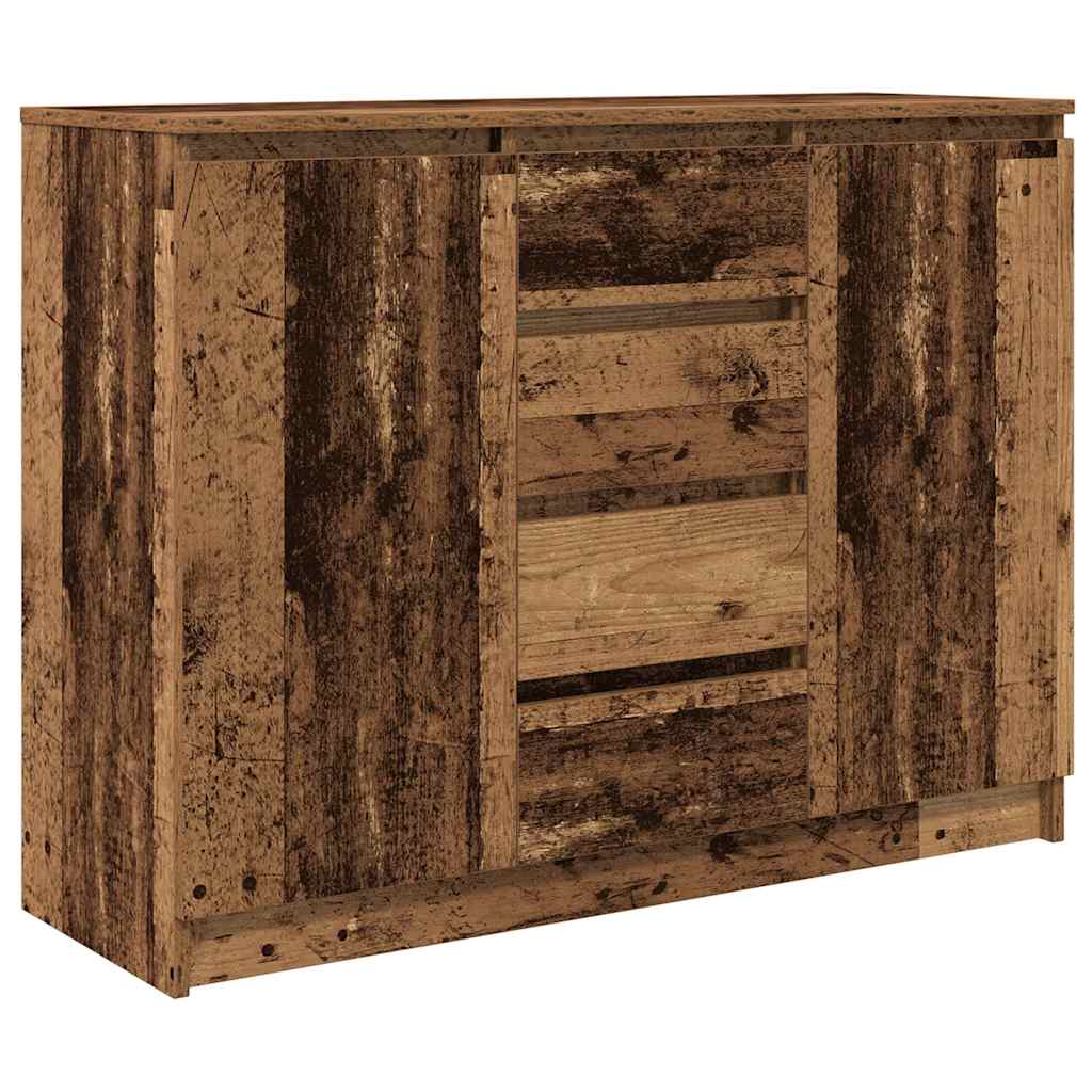 Sideboard with Drawers Old Wood 100.5x35x76 cm Engineered Wood