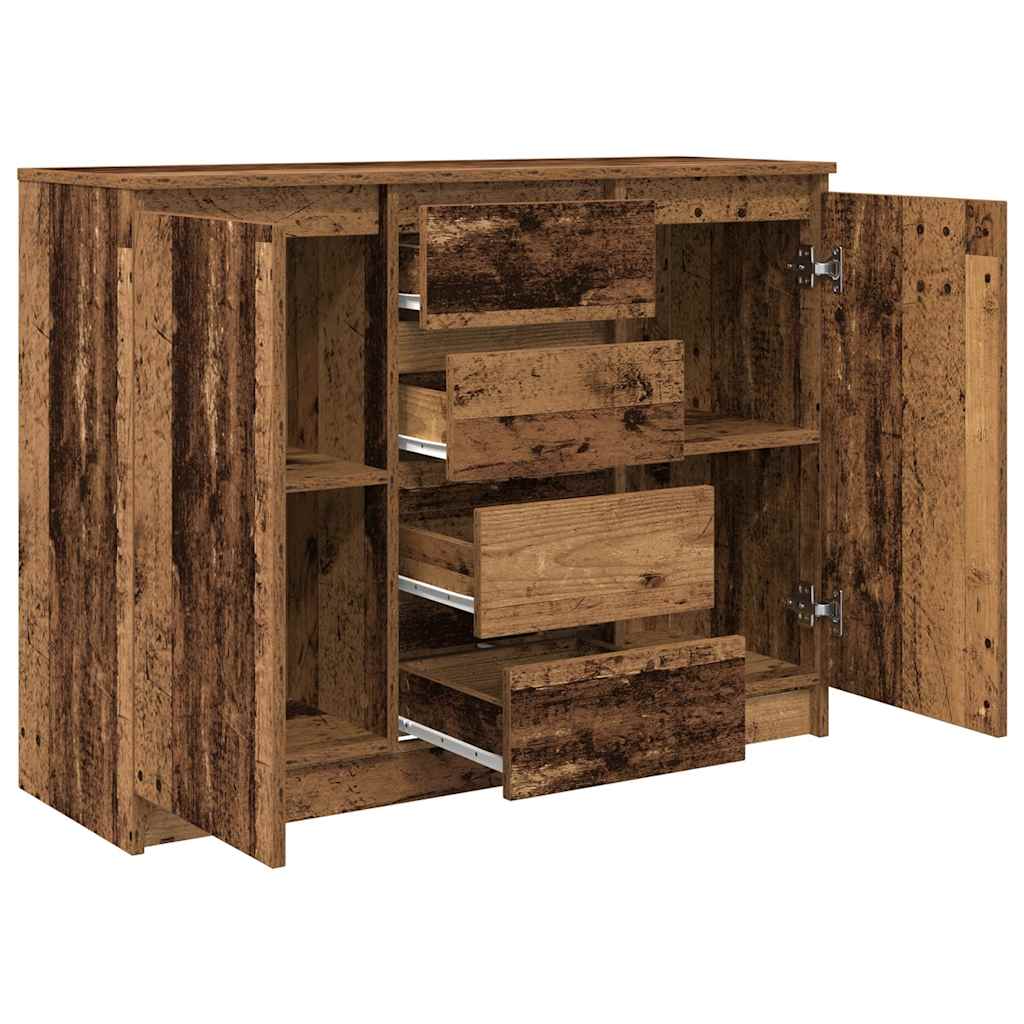 Sideboard with Drawers Old Wood 100.5x35x76 cm Engineered Wood