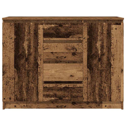 Sideboard with Drawers Old Wood 100.5x35x76 cm Engineered Wood