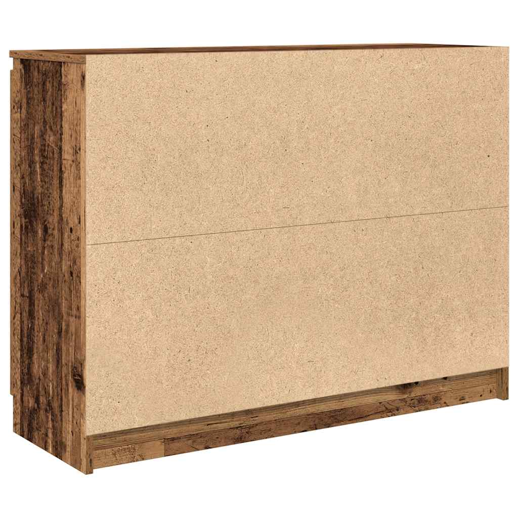 Sideboard with Drawers Old Wood 100.5x35x76 cm Engineered Wood