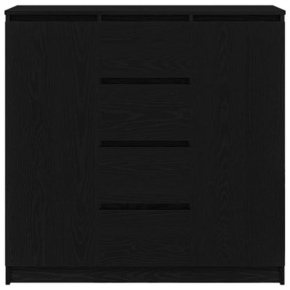 Sideboard with Drawers Black Oak 100.5x35x98.5 cm Engineered Wood