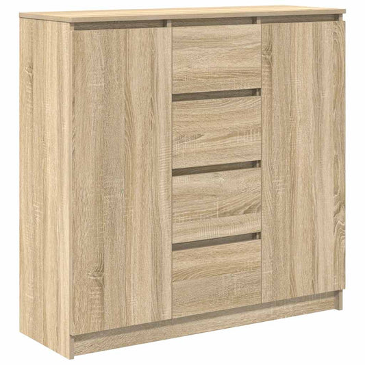 Sideboard with Drawers Sonoma Oak 100.5x35x98.5 cm Engineered Wood