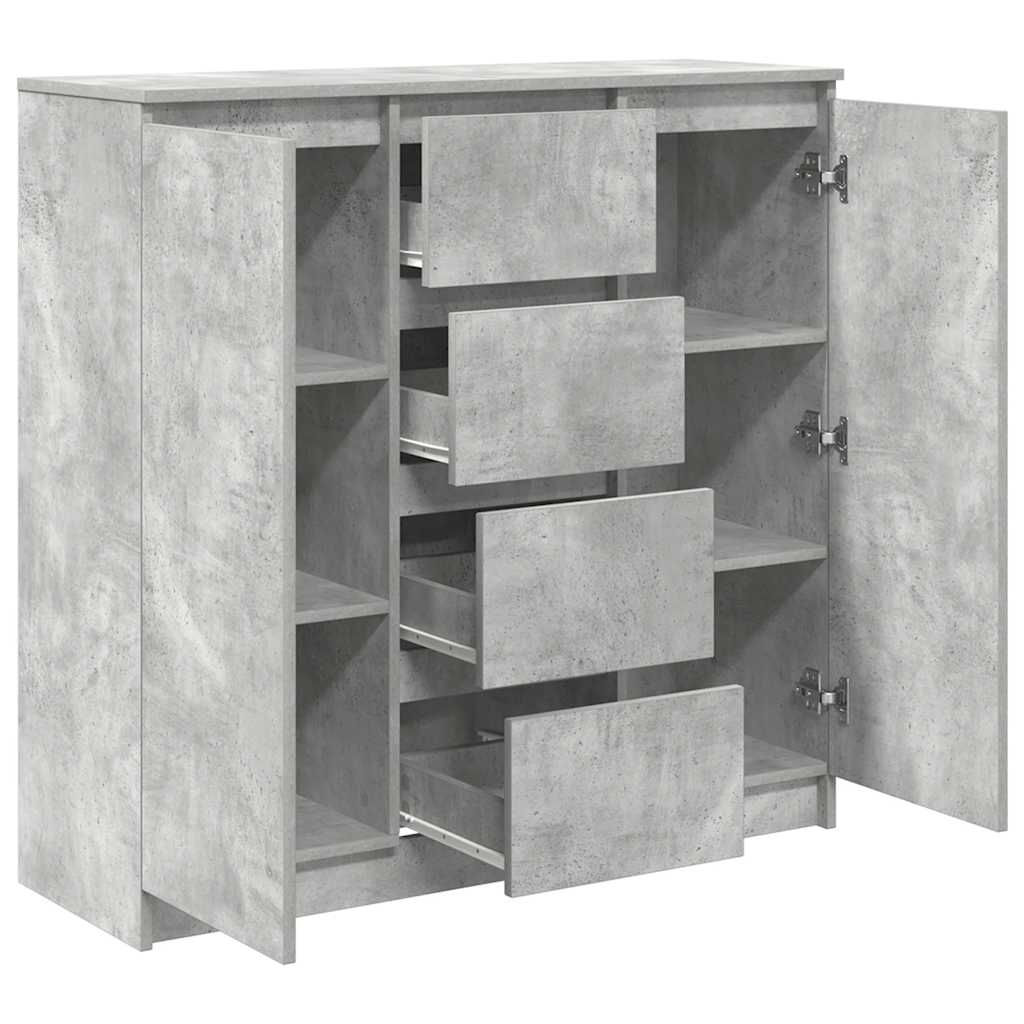 Sideboard with Drawers Concrete Grey 100.5x35x98.5 cm Engineered Wood
