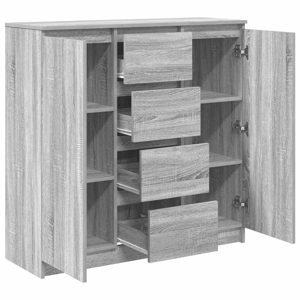 Sideboard with Drawers Grey Sonoma 100.5x35x98.5 cm Engineered Wood