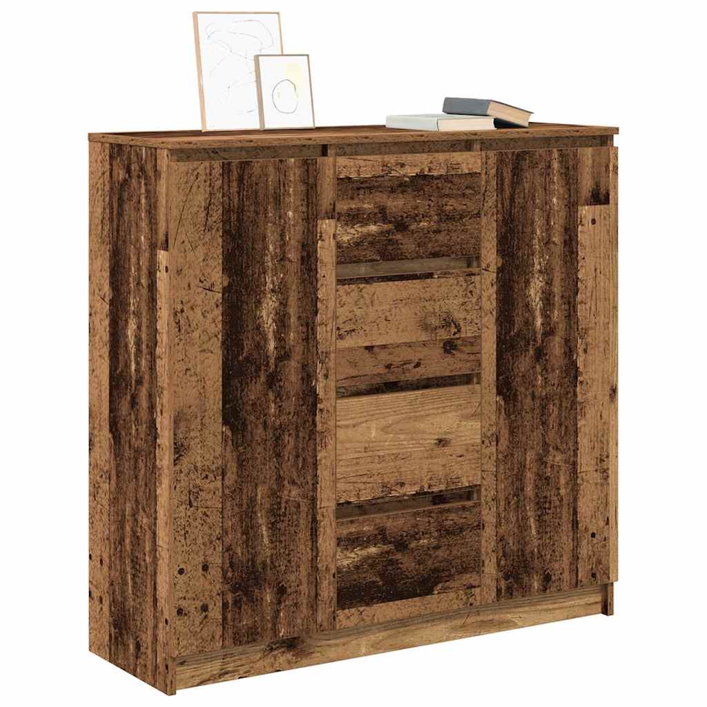 Sideboard with Drawers Old Wood 100.5x35x98.5 cm Engineered Wood