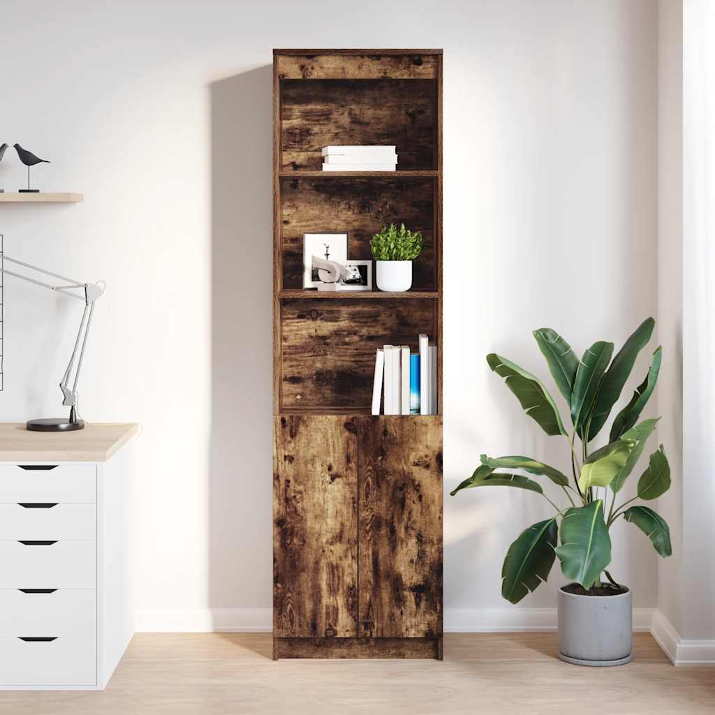 Highboard Smoked Oak 50x35x180 cm Engineered Wood