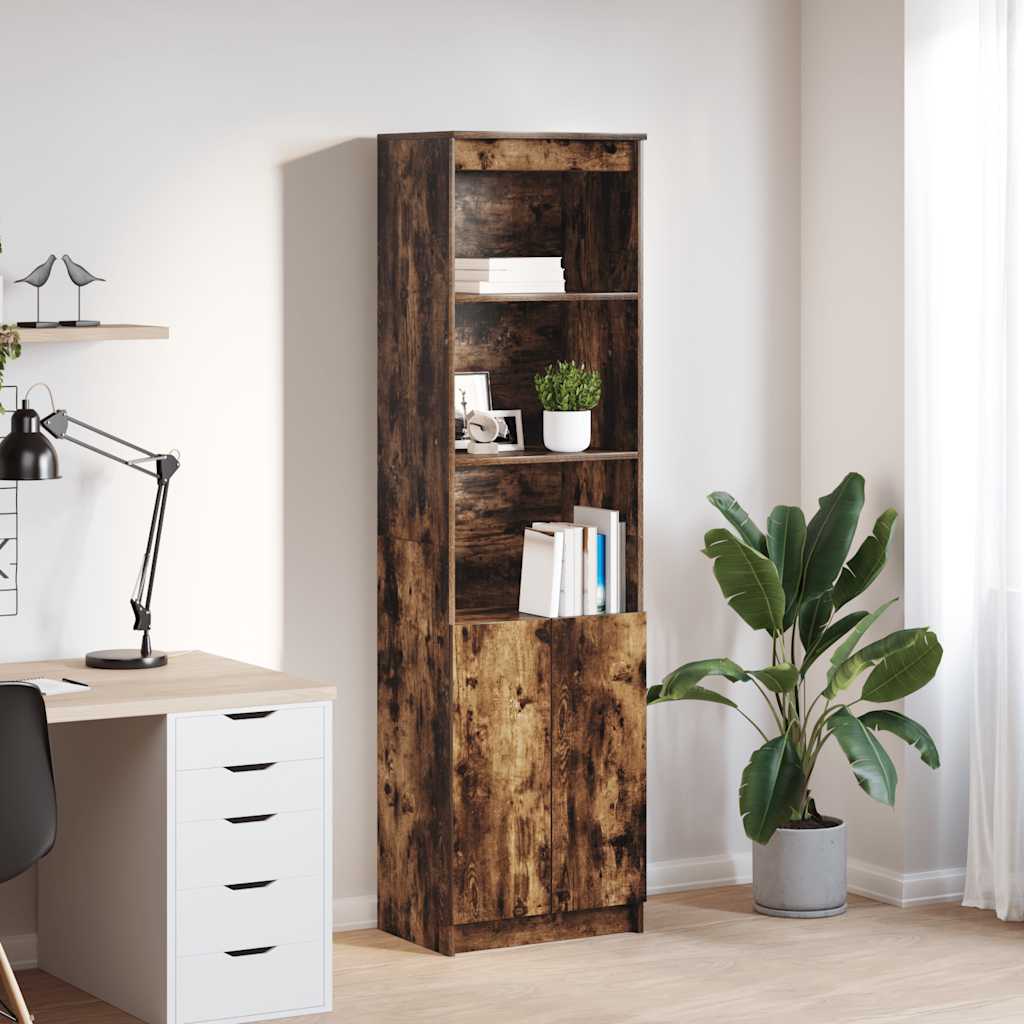 Highboard Smoked Oak 50x35x180 cm Engineered Wood