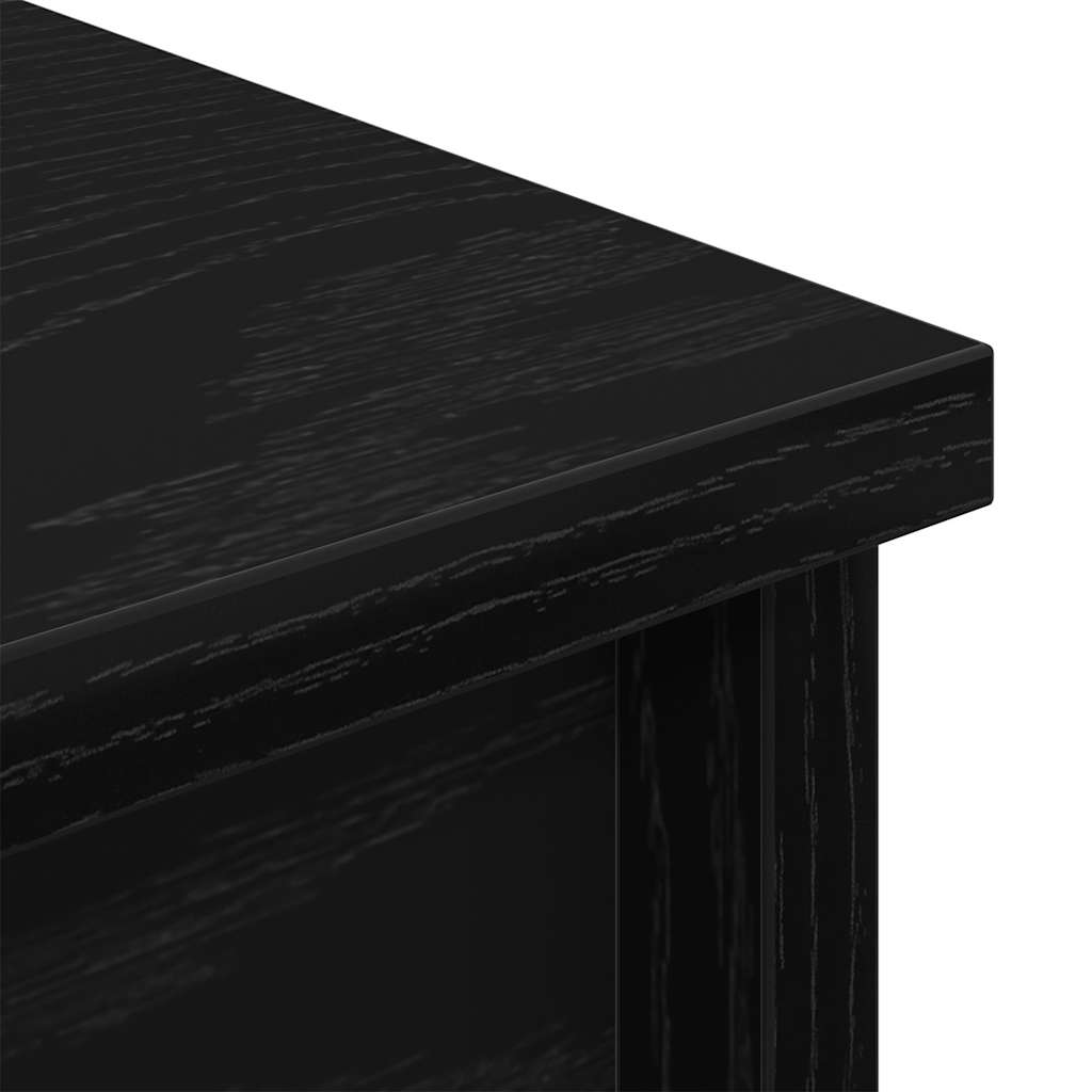 Highboard Black Oak 70x35x180 cm Engineered Wood