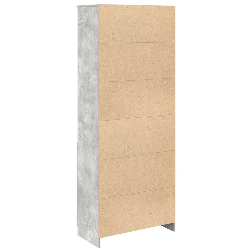 Highboard Concrete Grey 70x35x180 cm Engineered Wood