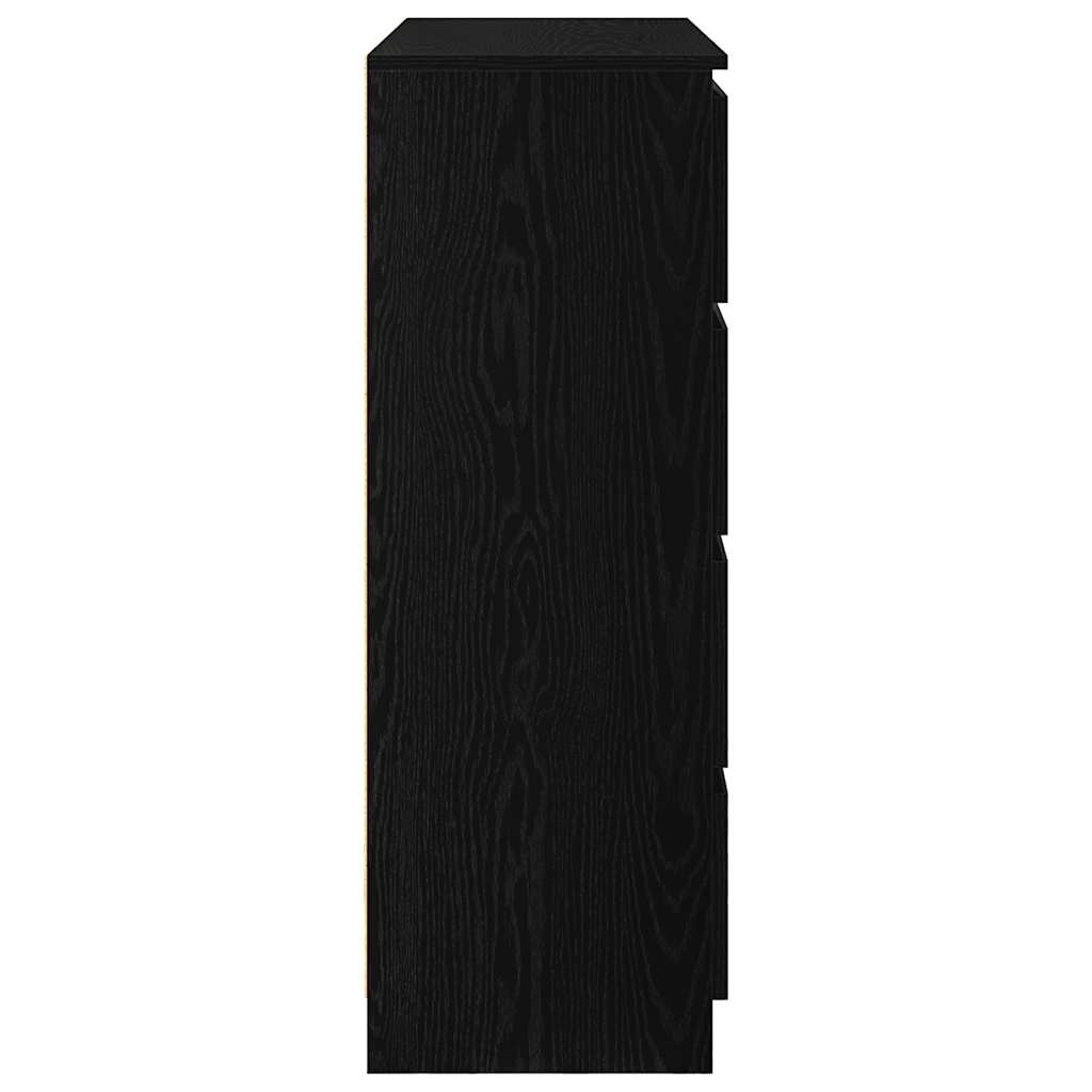 Sideboard Black Oak 100x35x99 cm Engineered Wood