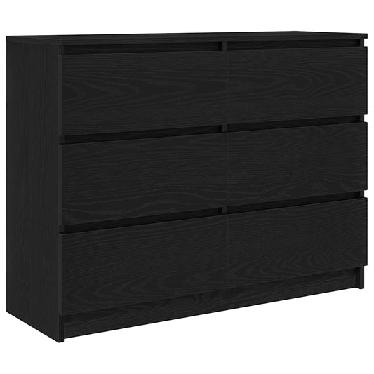 Sideboard Black Oak 100x35x76 cm Engineered Wood