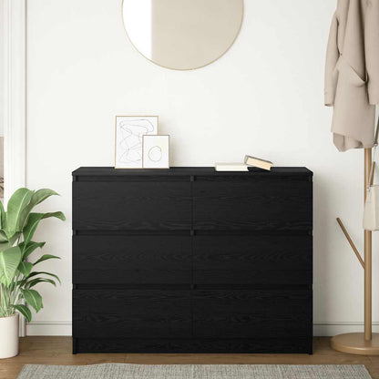 Sideboard Black Oak 100x35x76 cm Engineered Wood