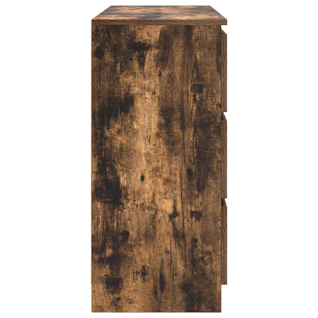 Sideboard Smoked Oak 100x35x76 cm Engineered Wood