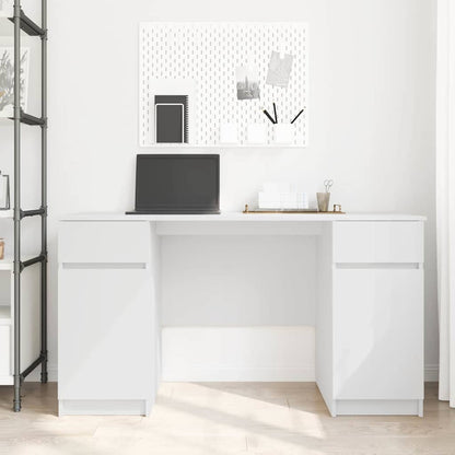 Desk with Drawer White 140 x 49 x 76 cm Engineered wood