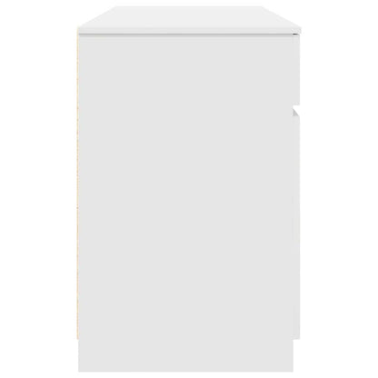 Desk with Drawer White 140 x 49 x 76 cm Engineered wood