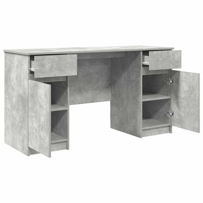 Desk with Drawer Concrete grey 140 x 49 x 76 cm Engineered wood