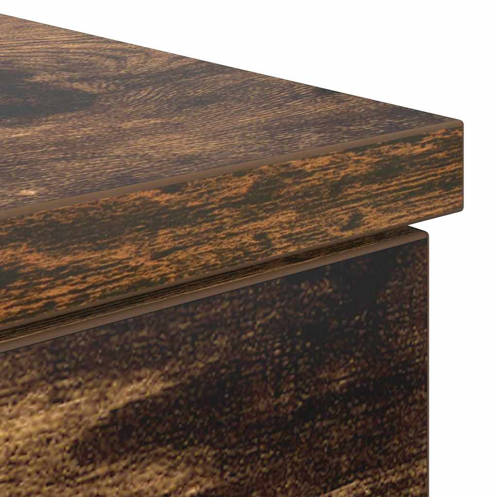 Desk with Drawer Smoked oak 140 x 49 x 76 cm Engineered wood