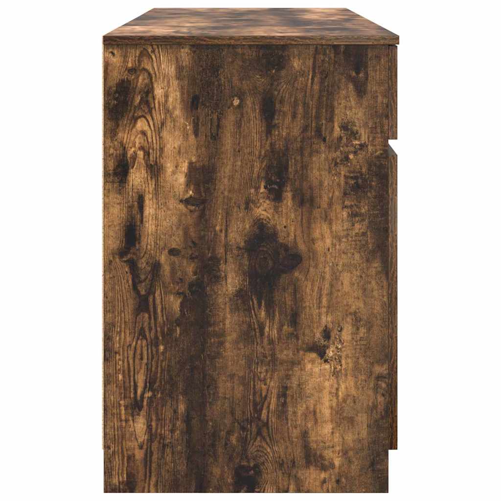 Desk with Drawer Smoked oak 140 x 49 x 76 cm Engineered wood