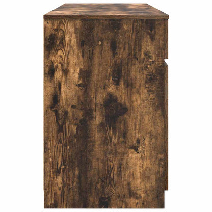 Desk with Drawer Smoked oak 140 x 49 x 76 cm Engineered wood
