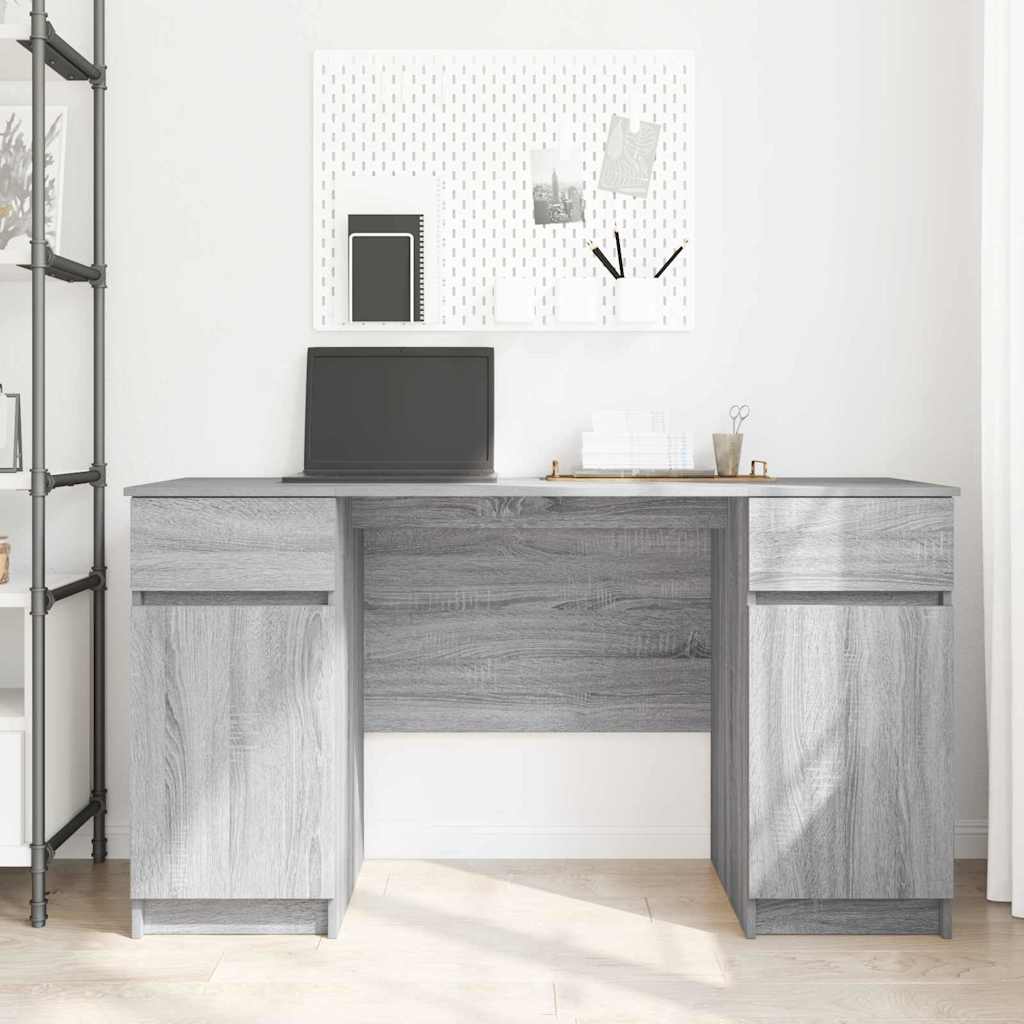 Desk with Drawer Grey sonoma 140 x 49 x 76 cm Engineered wood