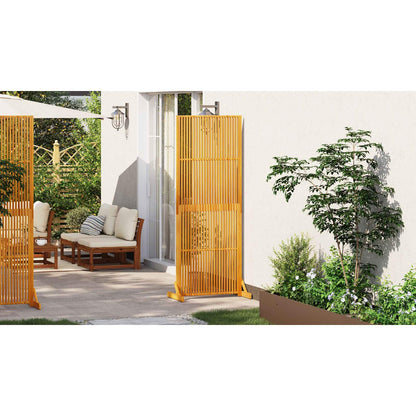 Privacy Screen Brown 79.5 x 50 x 200 cm Solid Acacia Wood