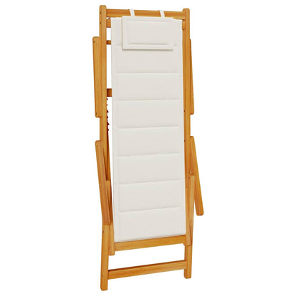 Folding Chair with Armrests Light Grey Acacia Wood & Textilene