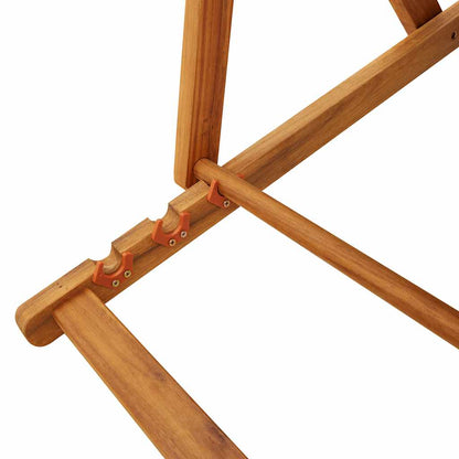 Folding Chair with Armrests Light Grey Acacia Wood & Textilene