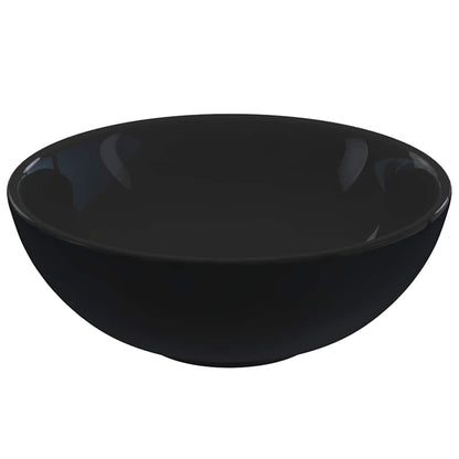 Wash Basin Gloss Black Ø28x10 cm Ceramic