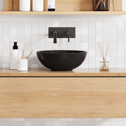 Wash Basin Gloss Black Ø28x10 cm Ceramic