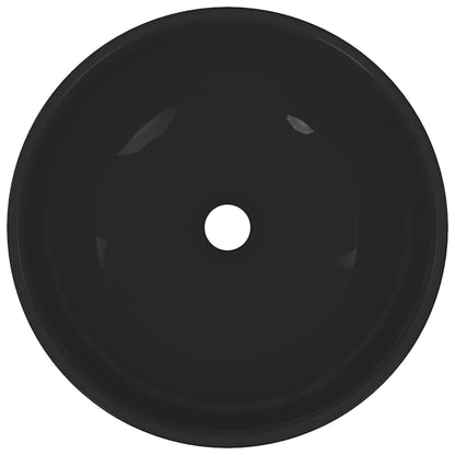 Wash Basin Gloss Black Ø28x10 cm Ceramic