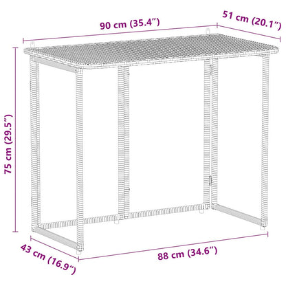 Folding Garden Table Beige 90x51x75 cm Poly Rattan