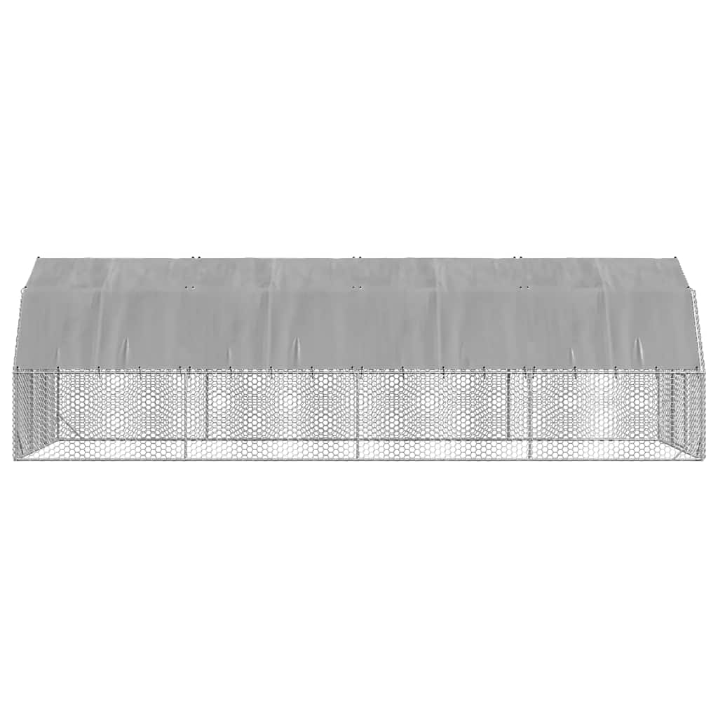 Chicken Run with Roof 2.5x8x2.25 m Galvanised Steel