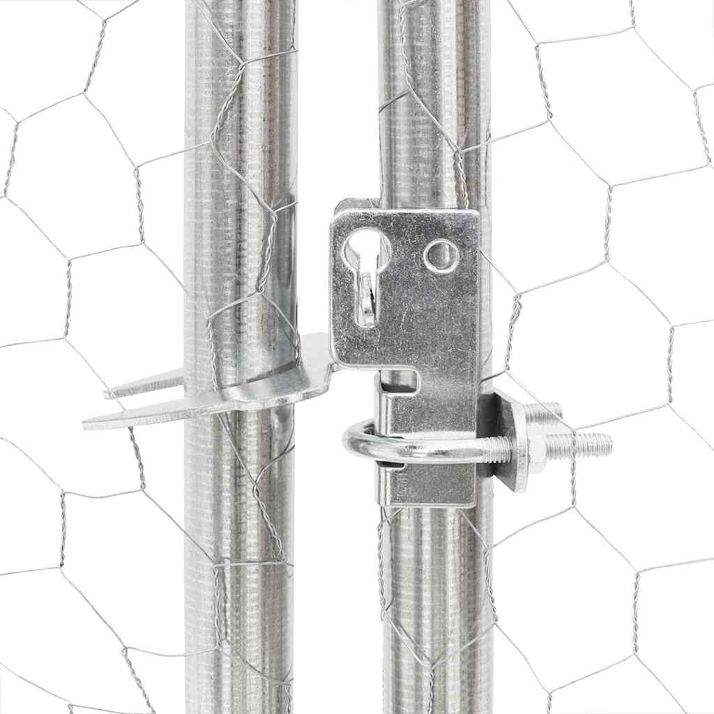 Chicken Run with Roof 2.5x8x2.25 m Galvanised Steel