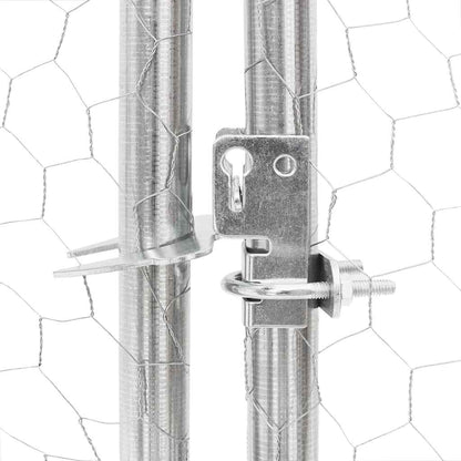 Chicken Run with Roof 2.5x12x2.25 m Galvanised Steel