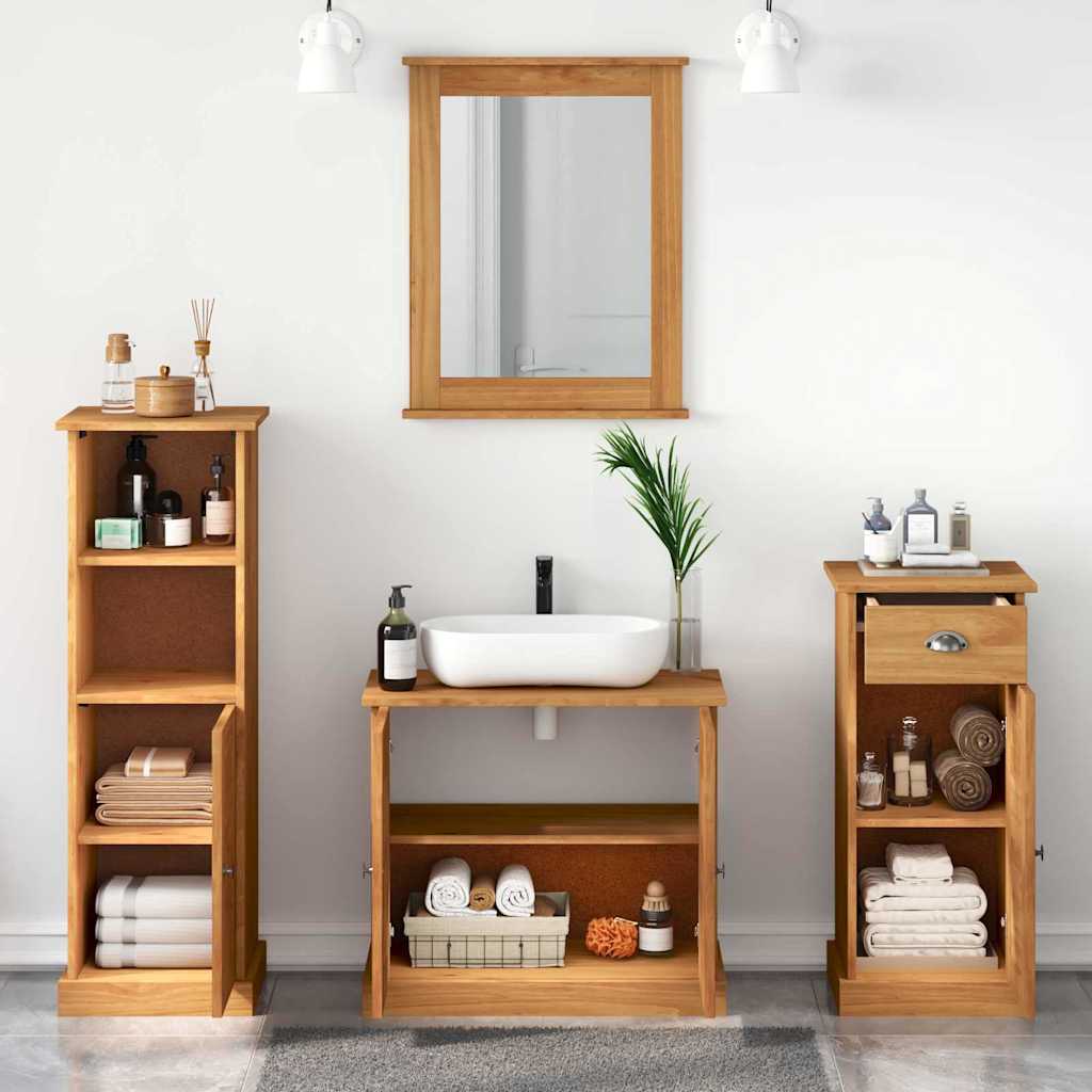 Bathroom Furniture Set VIGO 4 pcs Honey Brown Solid Pine Wood