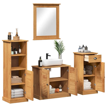 Bathroom Furniture Set VIGO 4 pcs Honey Brown Solid Pine Wood