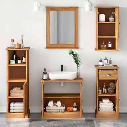 Bathroom Furniture Set VIGO 5 pcs Honey Brown Solid Pine Wood